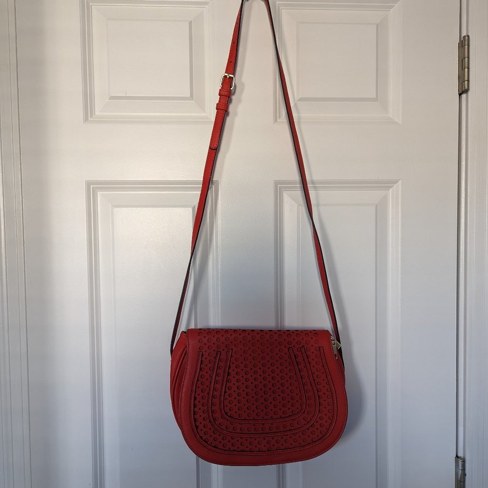 Redish Orange Vegan Leather Crossbody Purse